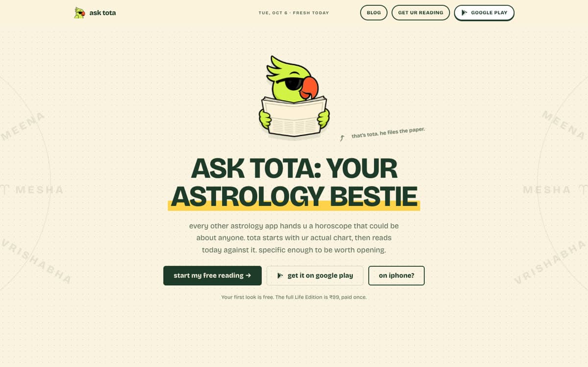 Ask Tota: A conversational astrology product.